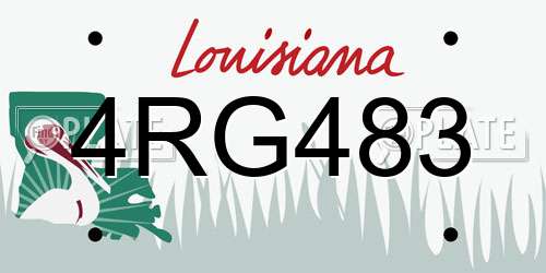 4RG483 Louisiana License Plate
