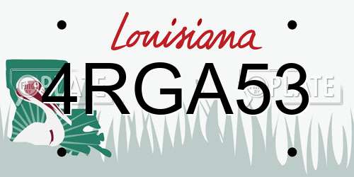 4RGA53 Louisiana License Plate