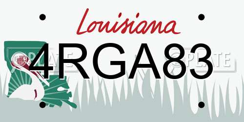 4RGA83 Louisiana License Plate