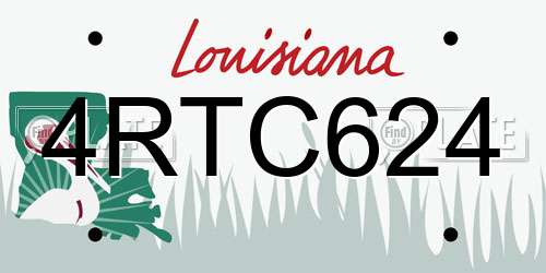 4RTC624 Louisiana License Plate