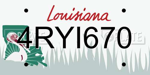 4RYI670 Louisiana License Plate