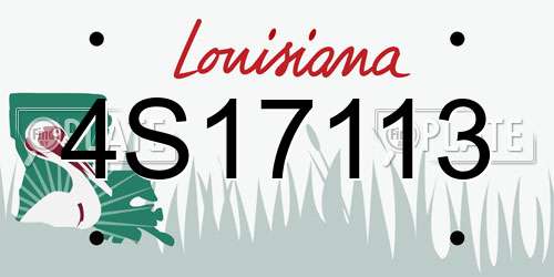 4S17113 Louisiana License Plate