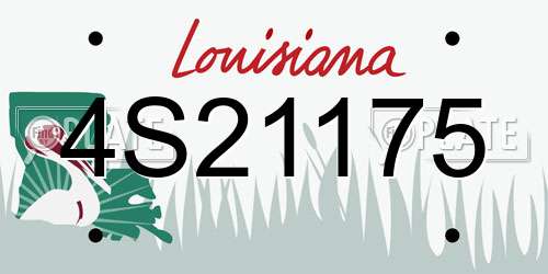 4S21175 Louisiana License Plate