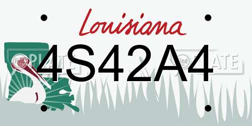 4S42A4 Louisiana License Plate