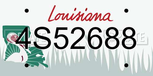 4S52688 Louisiana License Plate