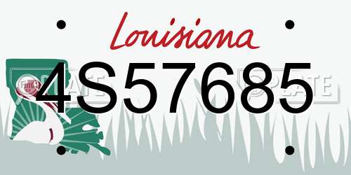 4S57685 Louisiana License Plate
