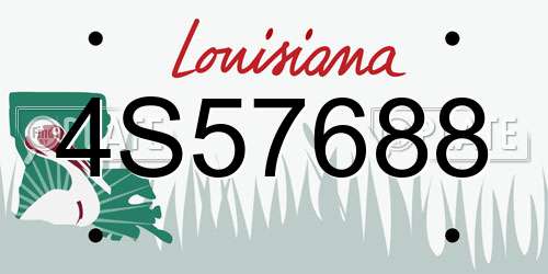 4S57688 Louisiana License Plate