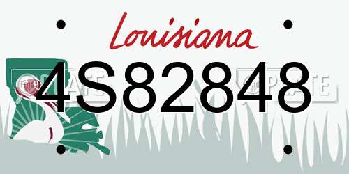 4S82848 Louisiana License Plate