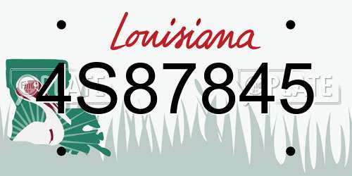 4S87845 Louisiana License Plate