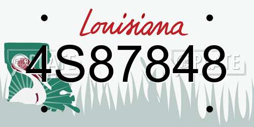 4S87848 Louisiana License Plate