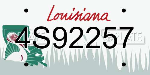 4S92257 Louisiana License Plate