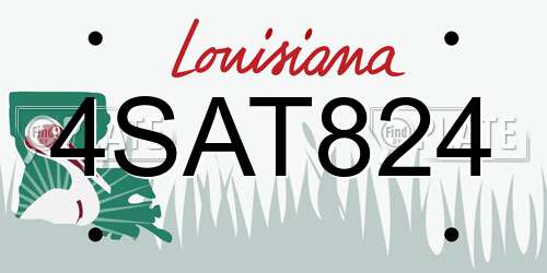 4SAT824 Louisiana License Plate