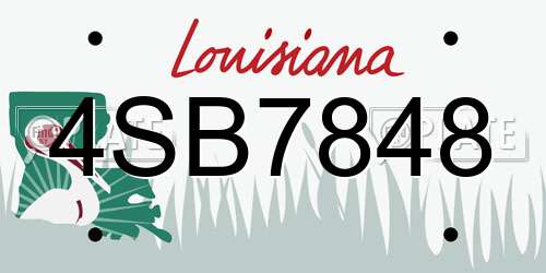 4SB7848 Louisiana License Plate