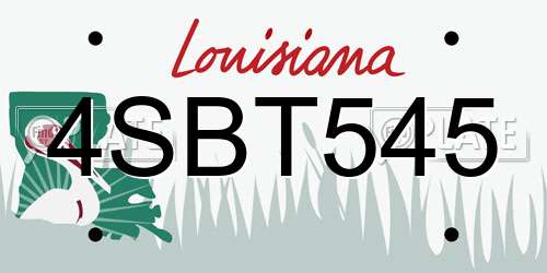 4SBT545 Louisiana License Plate