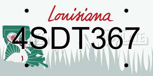 4SDT367 Louisiana License Plate