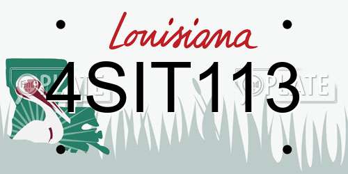 4SIT113 Louisiana License Plate