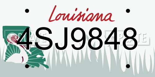 4SJ9848 Louisiana License Plate