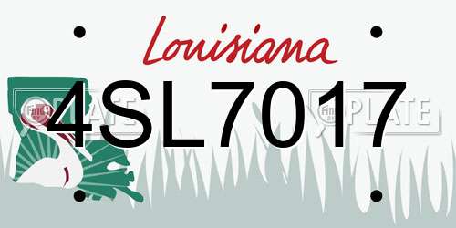 4SL7017 Louisiana License Plate