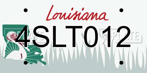 4SLT012 Louisiana License Plate