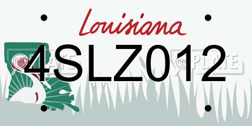 4SLZ012 Louisiana License Plate