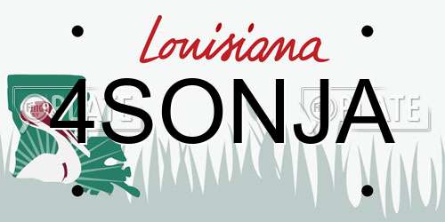 4SONJA Louisiana License Plate