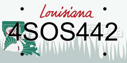 4SOS442 Louisiana License Plate
