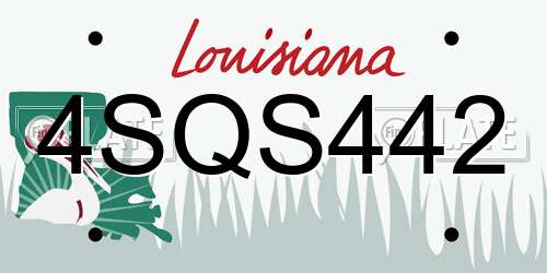 4SQS442 Louisiana License Plate