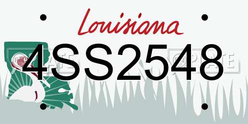 4SS2548 Louisiana License Plate
