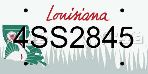4SS2845 Louisiana License Plate