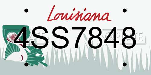 4SS7848 Louisiana License Plate