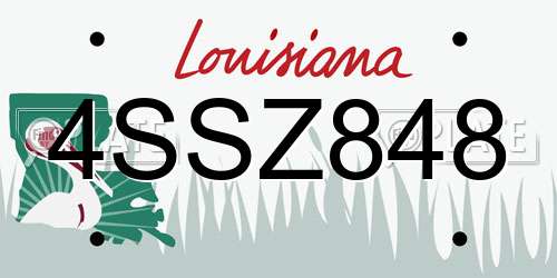 4SSZ848 Louisiana License Plate