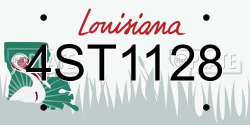 4ST1128 Louisiana License Plate