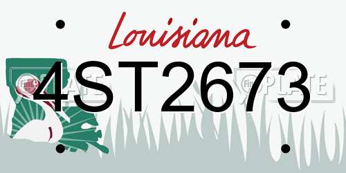 4ST2673 Louisiana License Plate