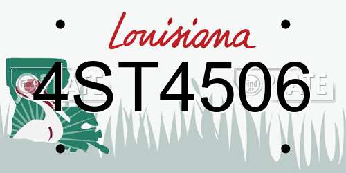4ST4506 Louisiana License Plate