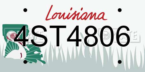 4ST4806 Louisiana License Plate