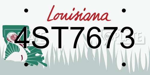 4ST7673 Louisiana License Plate