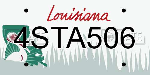 4STA506 Louisiana License Plate