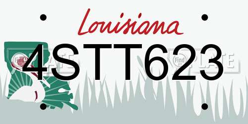 4STT623 Louisiana License Plate