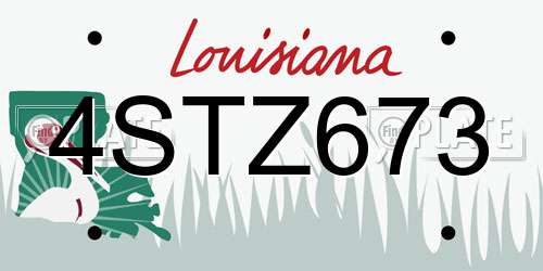 4STZ673 Louisiana License Plate