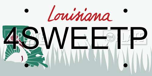 4SWEETP Louisiana License Plate