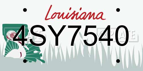 4SY7540 Louisiana License Plate
