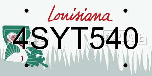 4SYT540 Louisiana License Plate