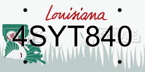 4SYT840 Louisiana License Plate