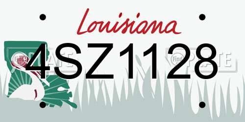 4SZ1128 Louisiana License Plate