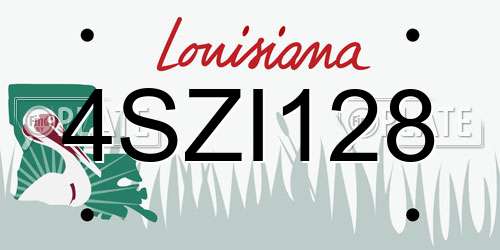 4SZI128 Louisiana License Plate