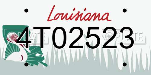 4T02523 Louisiana License Plate