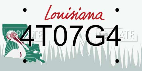 4T07G4 Louisiana License Plate