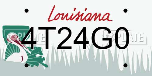 4T24G0 Louisiana License Plate