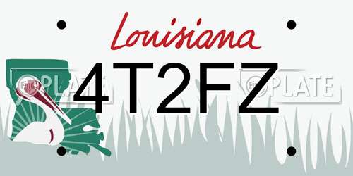 4T2FZ Louisiana License Plate