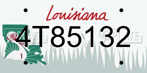 4T85132 Louisiana License Plate